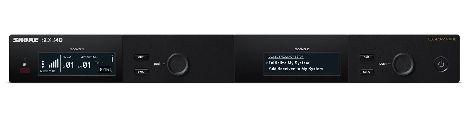 Двухканальный приемник цифровой радиосистемы SLXD SHURE [SLXD4DE=-H56] 518-562MHz